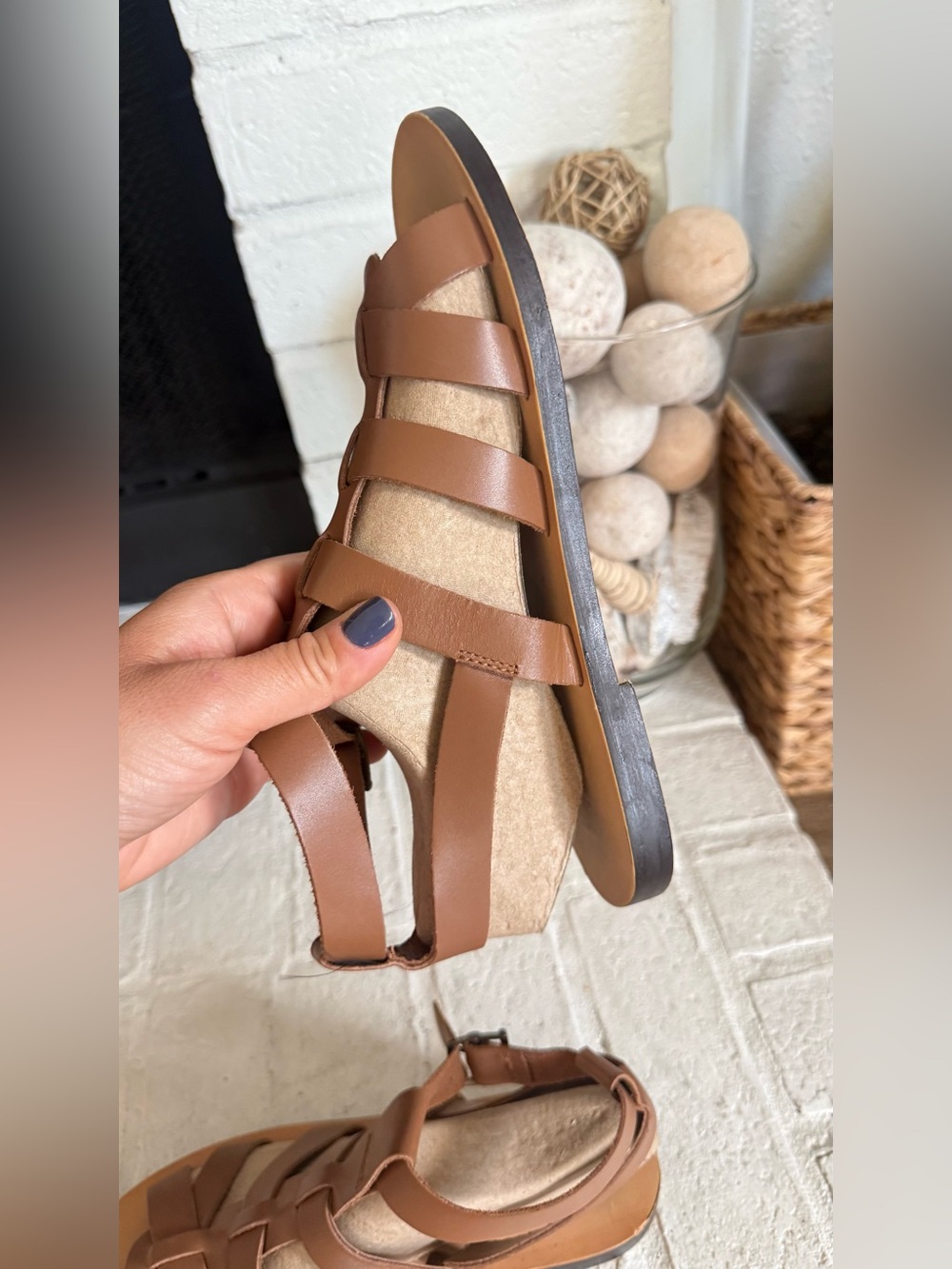 Zara Brown Genuine Leather Gladiator Fisherman Sandals EU 39 Fits 38 - Picture 7 of 9